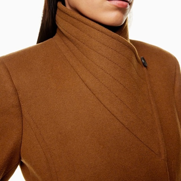Aritzia Babaton camel tan virgin wool Connor wrap coat - size XS - Picture 3 of 16